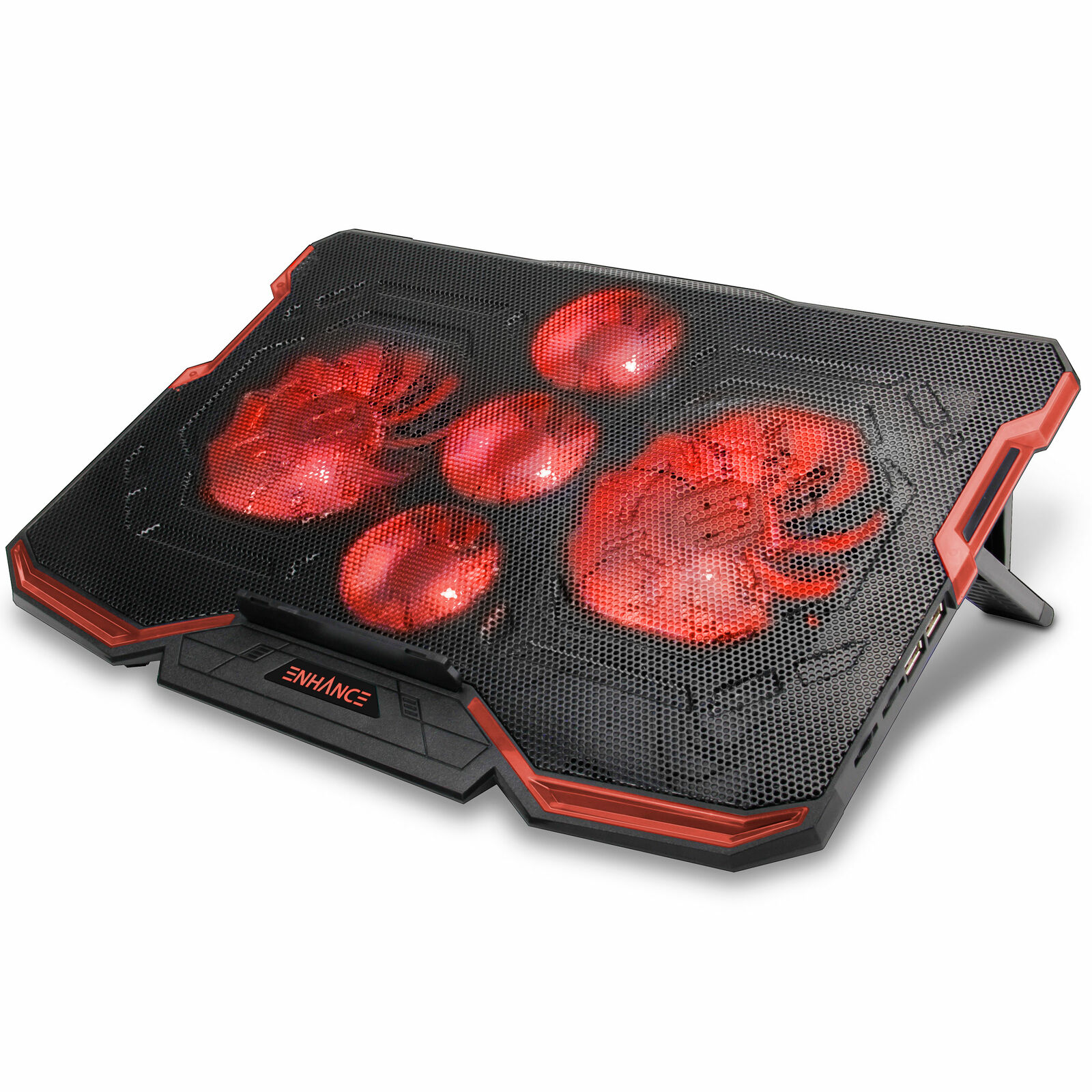 ENHANCE Cryogen Gaming Laptop Cooling Pad - 5 Quiet Cooler Fans and 2 USB Ports