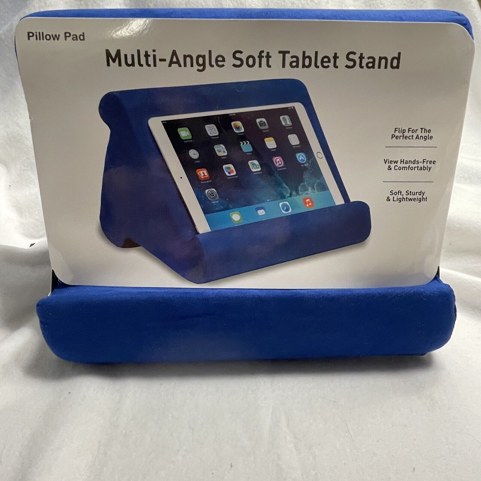 Tablet Stand Holder, 3 Viewing Angles, Pocket, Brand NEW, Blue