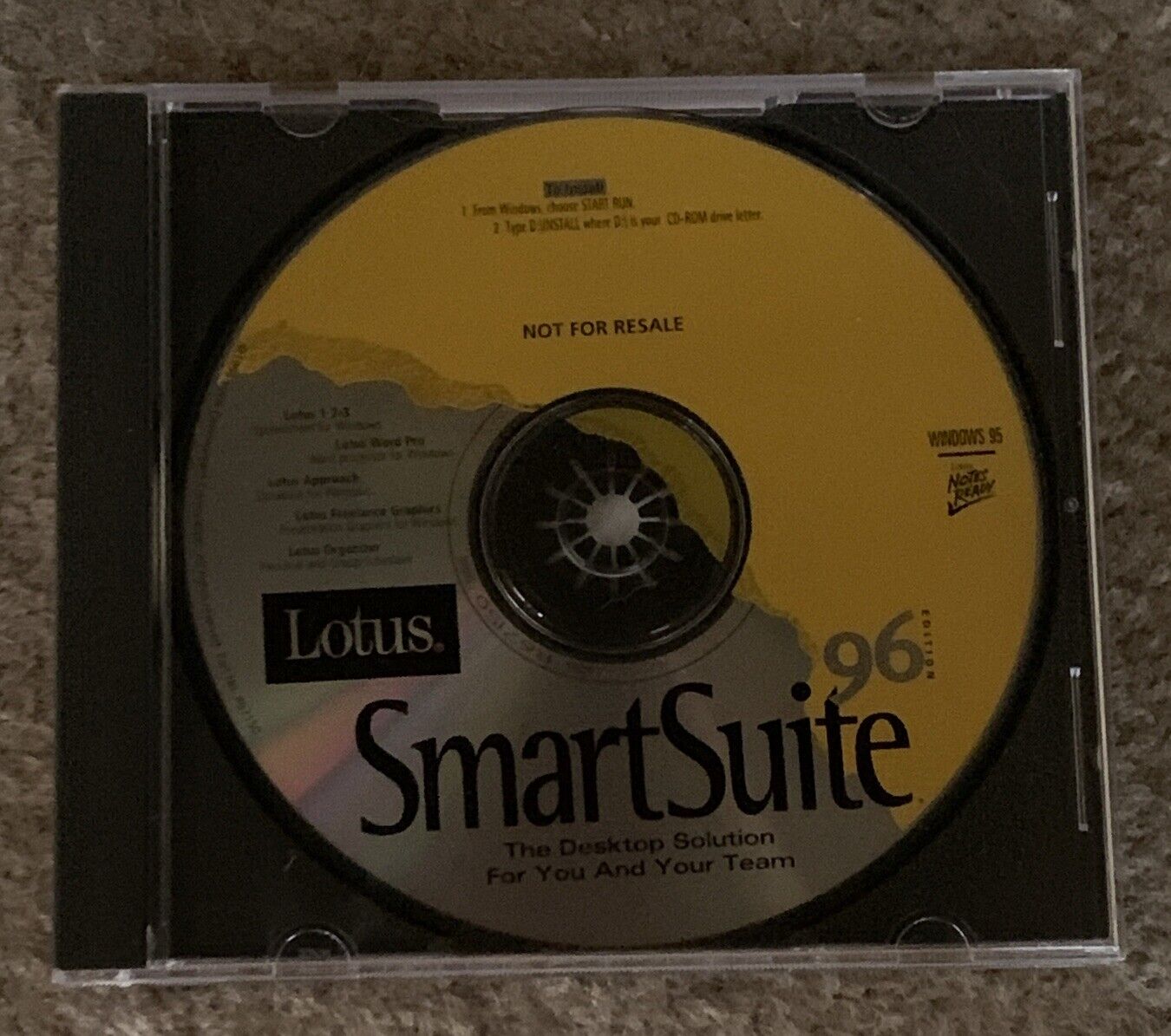 Vintage Lotus SmartSuite 96 Edition Windows 95 Software Version CD