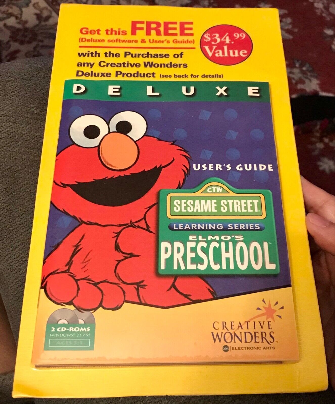 NEW 1998 Sesame Street: Elmo’s Preschool PC 2 CD Learning Series Computer Game