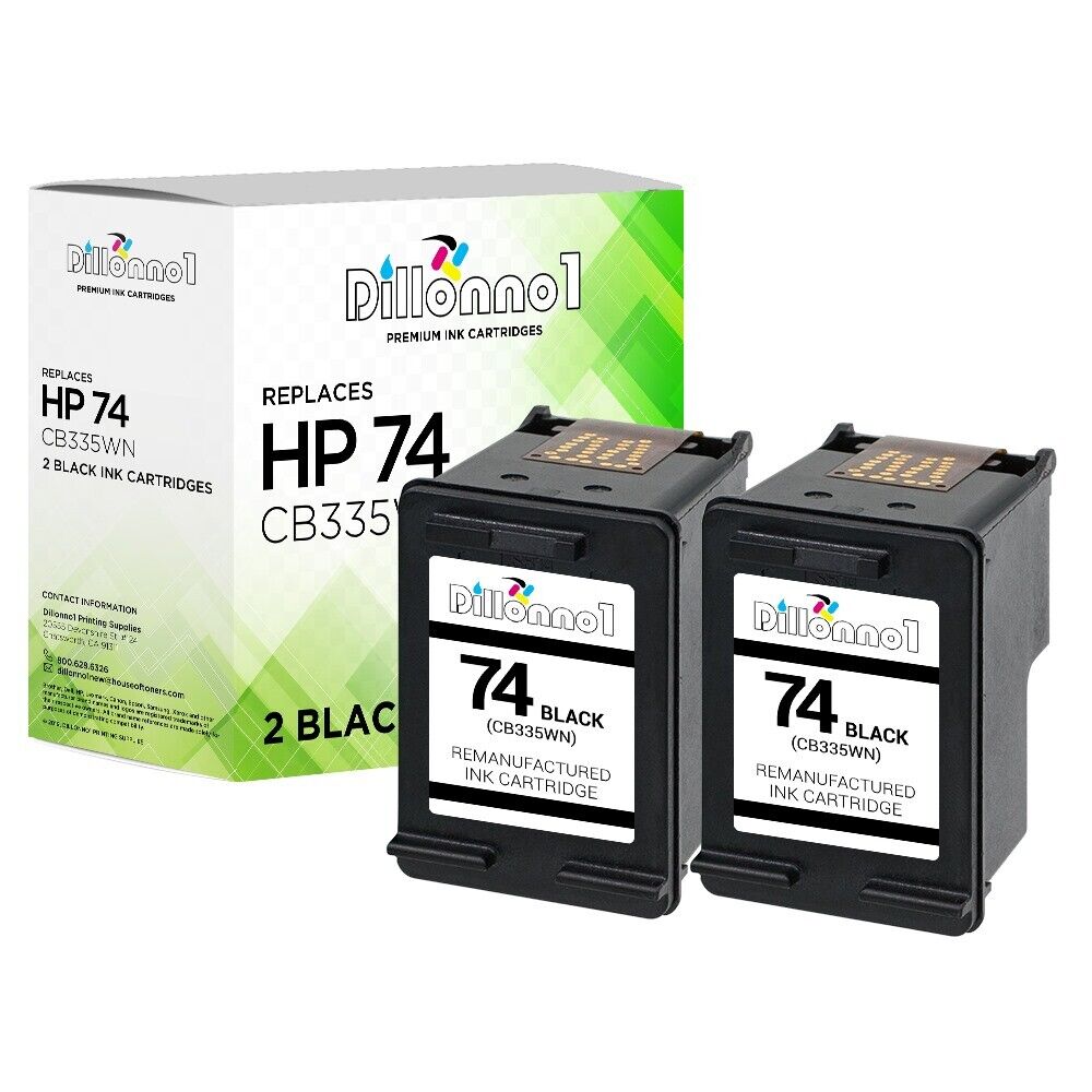 2 Black #74 CB335WN Ink for HP Photosmart C4550 C4575 C4580 C4583 C4588 C5200
