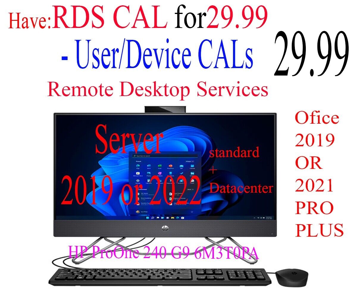 HP Proset Windows Server 2019 Remote Desktop Services RDS CAL - User/Device CALs