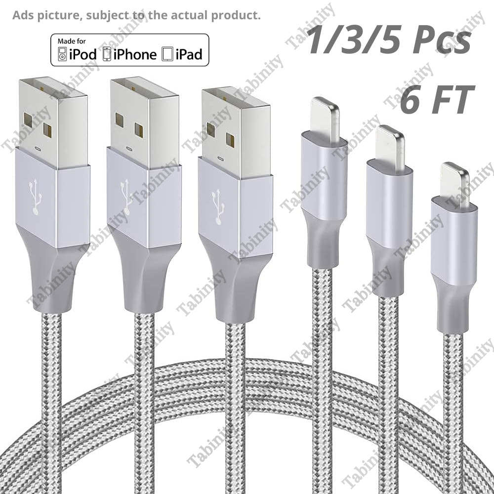 Lot Braided USB Cable Heavy Duty For iPhone 14/13/12/11/XS/XR/8/7/6 Charger Cord
