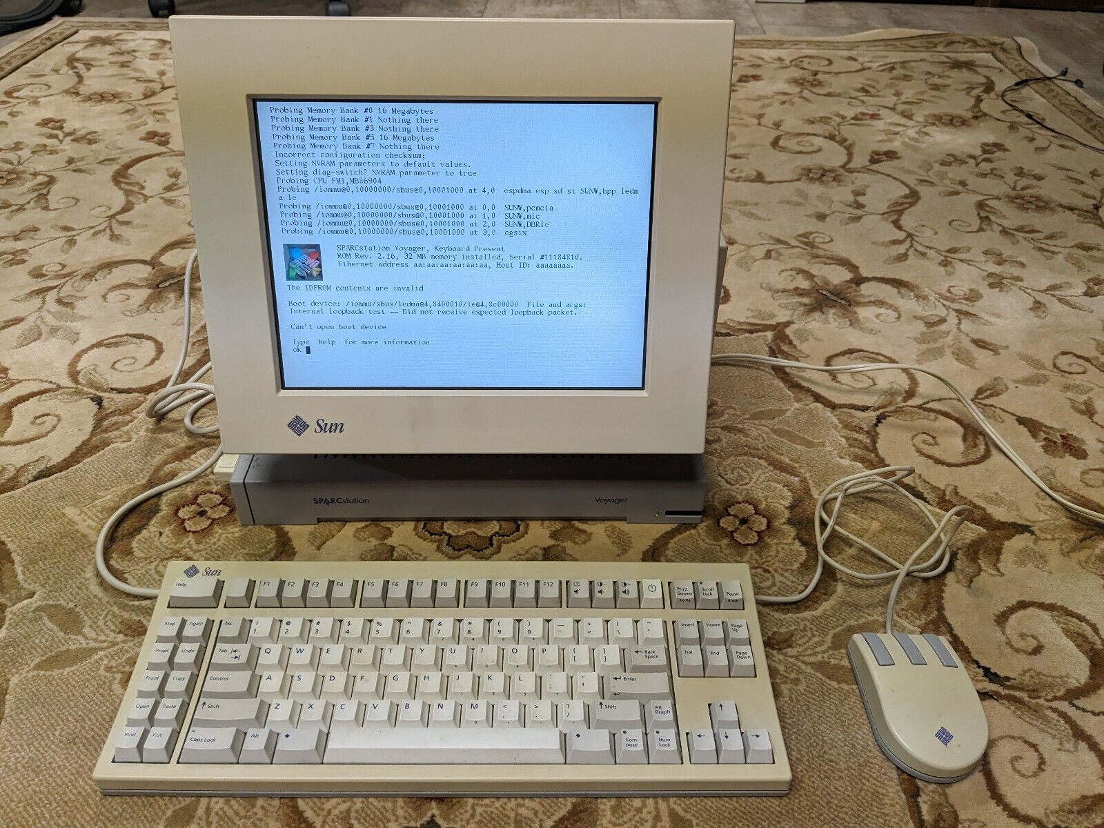 RARE SUN Voyager SPARCstation- Model 146, working, with case and extra cables