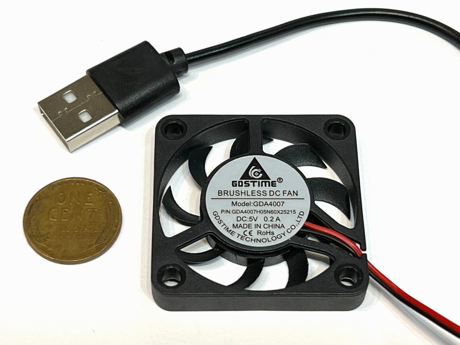 USB connector Fan 5v 4007 mini slim quiet 7mm gdstime 2pin heatsink