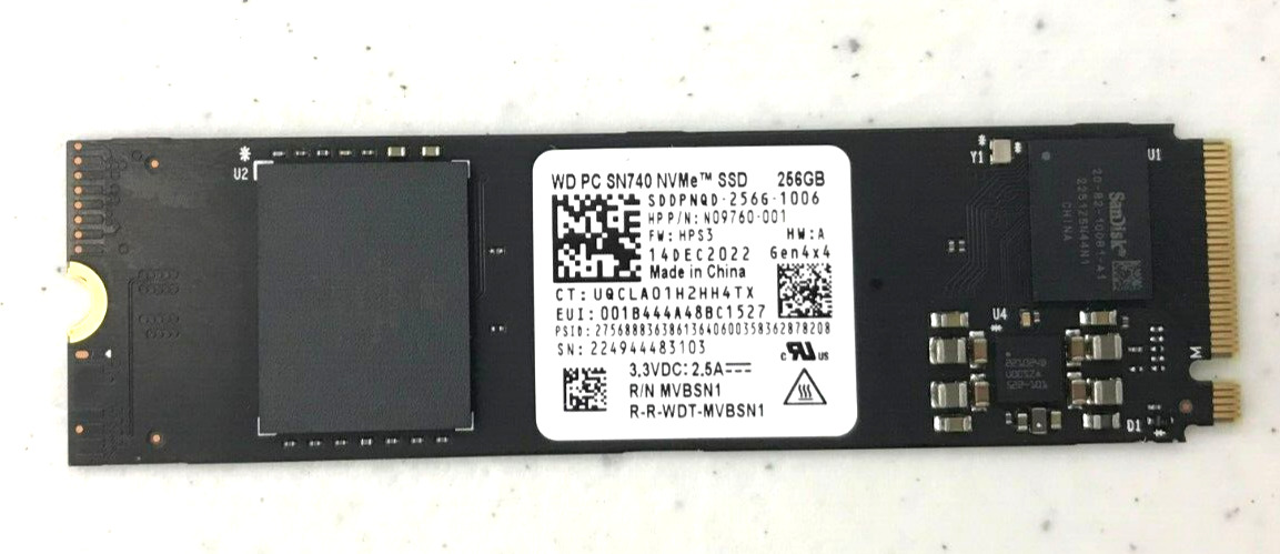 LOT of 20 Western Digital/SK Hynix/Samsung 256GB M.2 2280 PCIe NVMe SSD Gen4x4