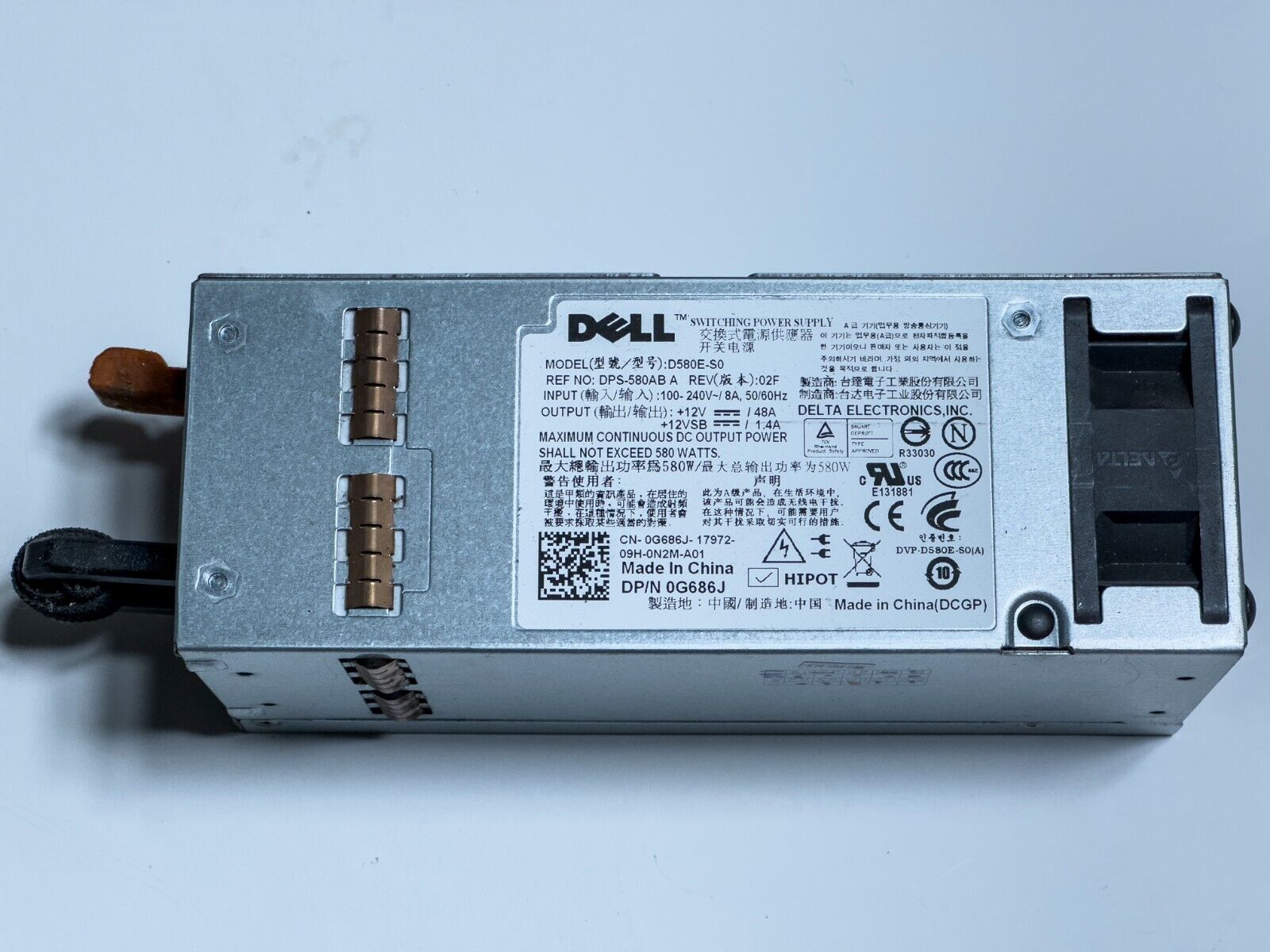 Dell D580E-S0 580 Watt Power Supply DPS-580AB A For PowerEdge