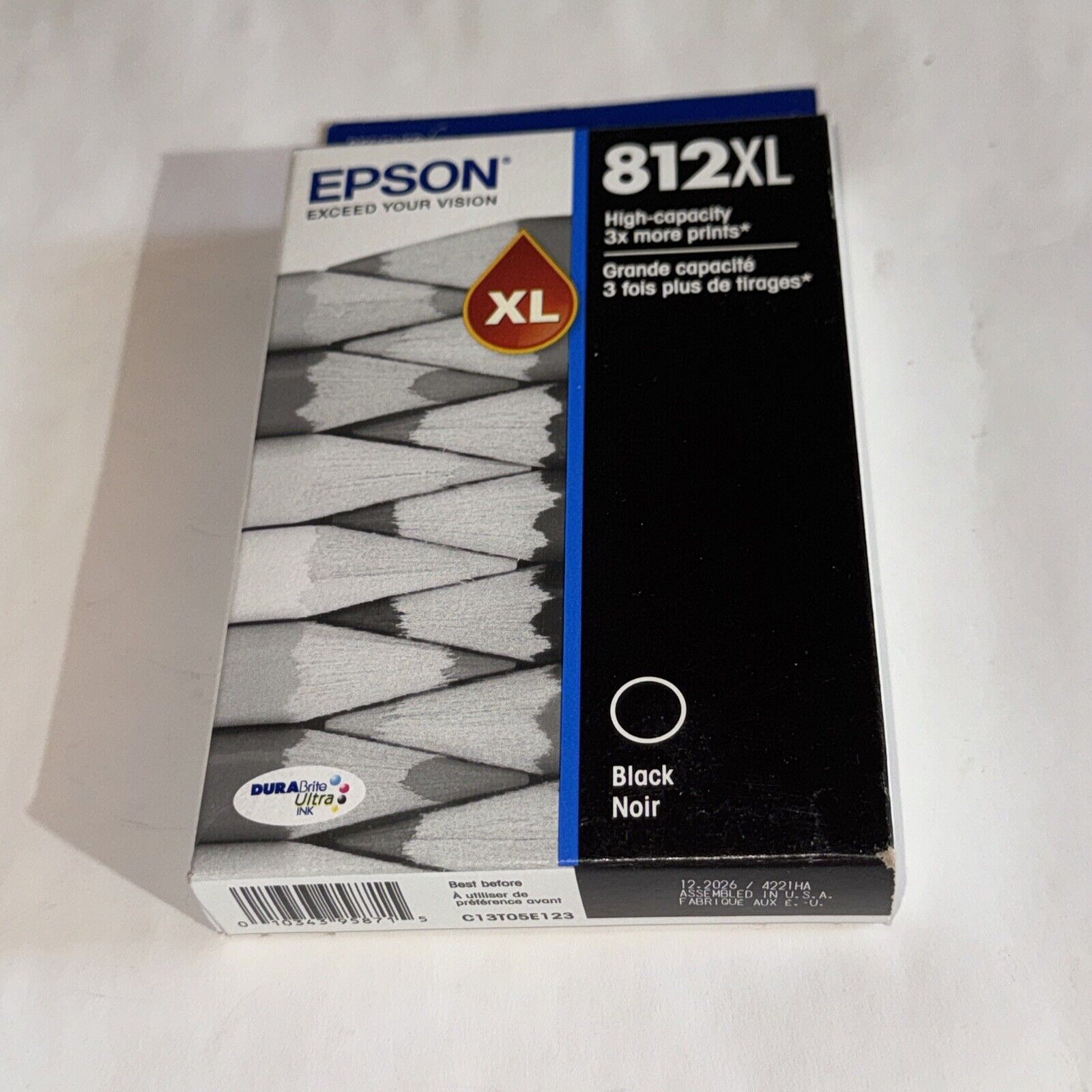 Genuine Epson 812XL Black Ink Cartridge Expires 12/2026 - New in  Box
