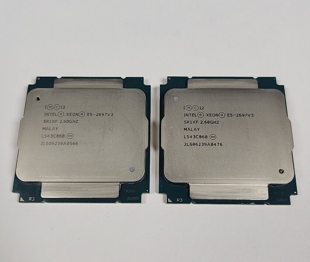 Matched Pair(Lot of 2) Intel Xeon E5-2697 v3 SR1XF Processor CPU 14 Cores 2.6GHz