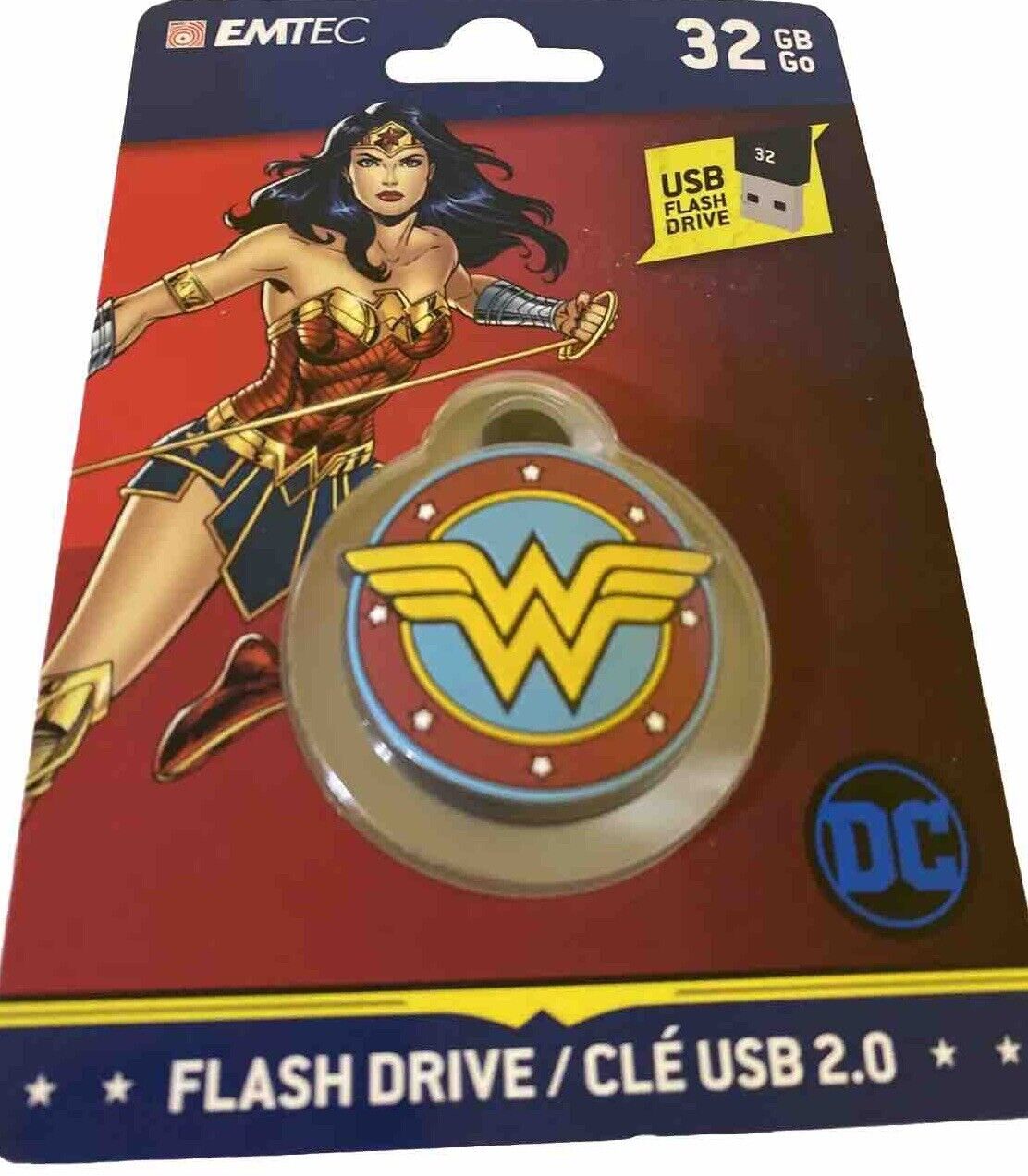 Wonder Woman 32GB Flash Drive Collector DC Emtec Hi-Speed USB 2.0 New FastShip