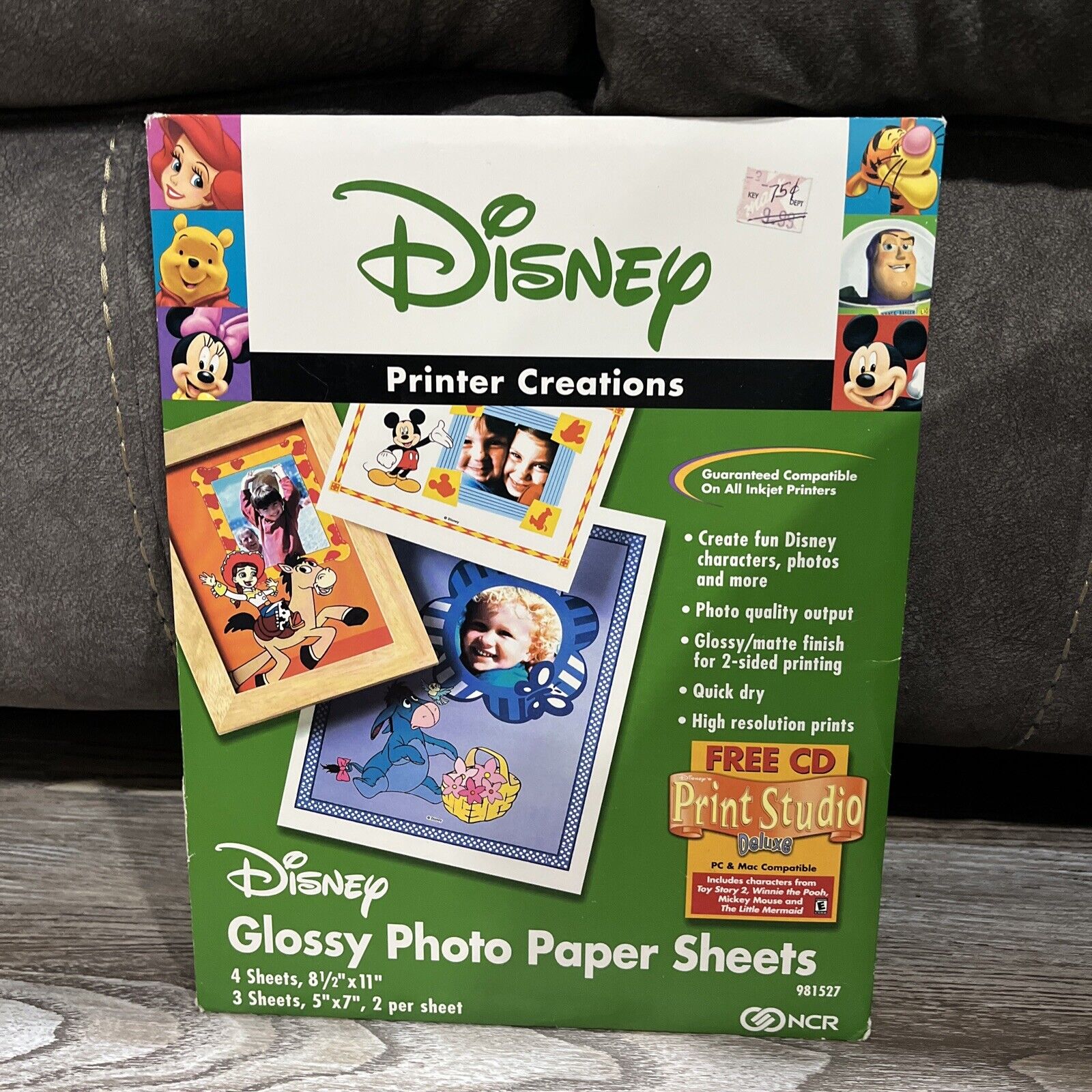 Disney Printer Creations Print Studio Windows CD-Rom Kit Photo Paper UNUSED