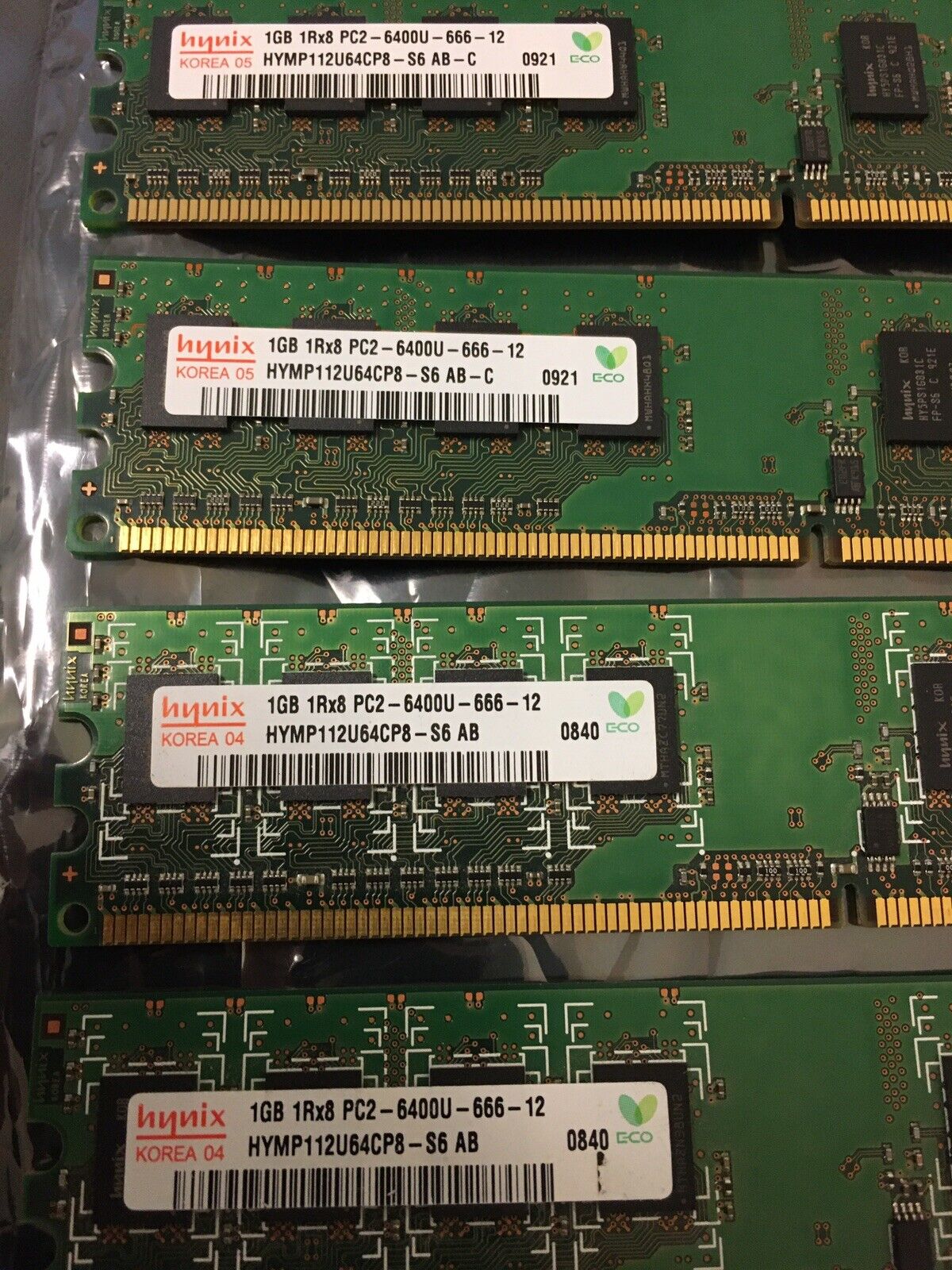4GB (4 x 1GB) 1Rx8 PC2-6400U-666-12 HYMP112U64CP8-S6 Hynix 240 PIN Desktop RAM