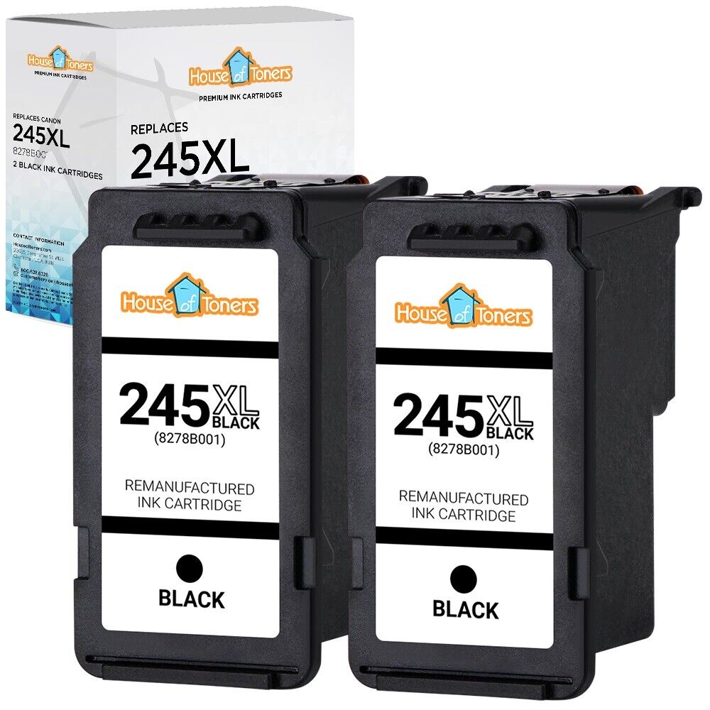 2PK PG-245XL Black Ink for Canon PIXMA iP2820 MG2420 MG2520 - SHOW INK LEVEL