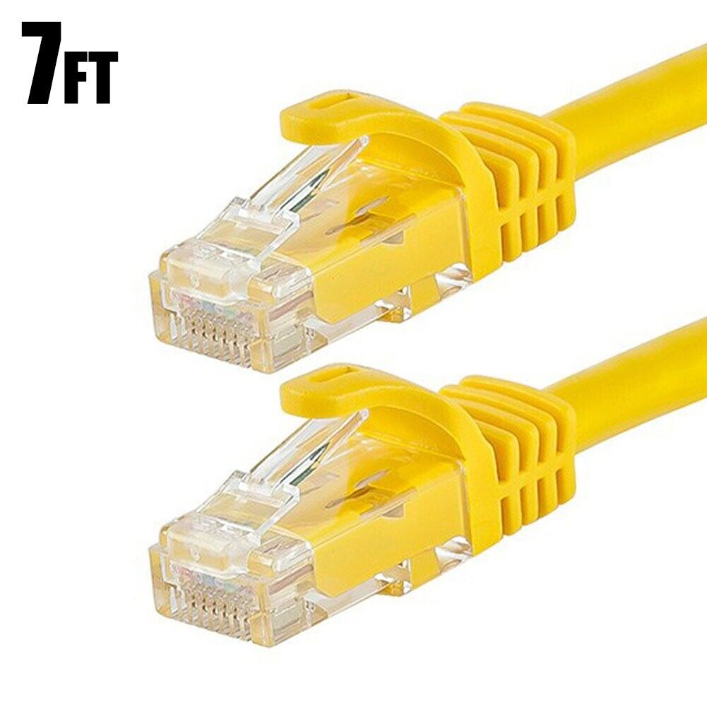 7FT CAT6 RJ45 Ethernet LAN Network Patch Cable UTP Stranded Copper 24AWG Yellow