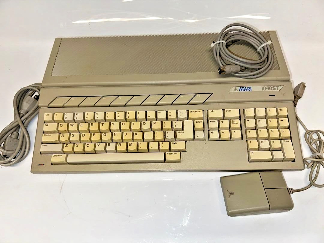 Vintage Atari model 1040STF computer with Monitor