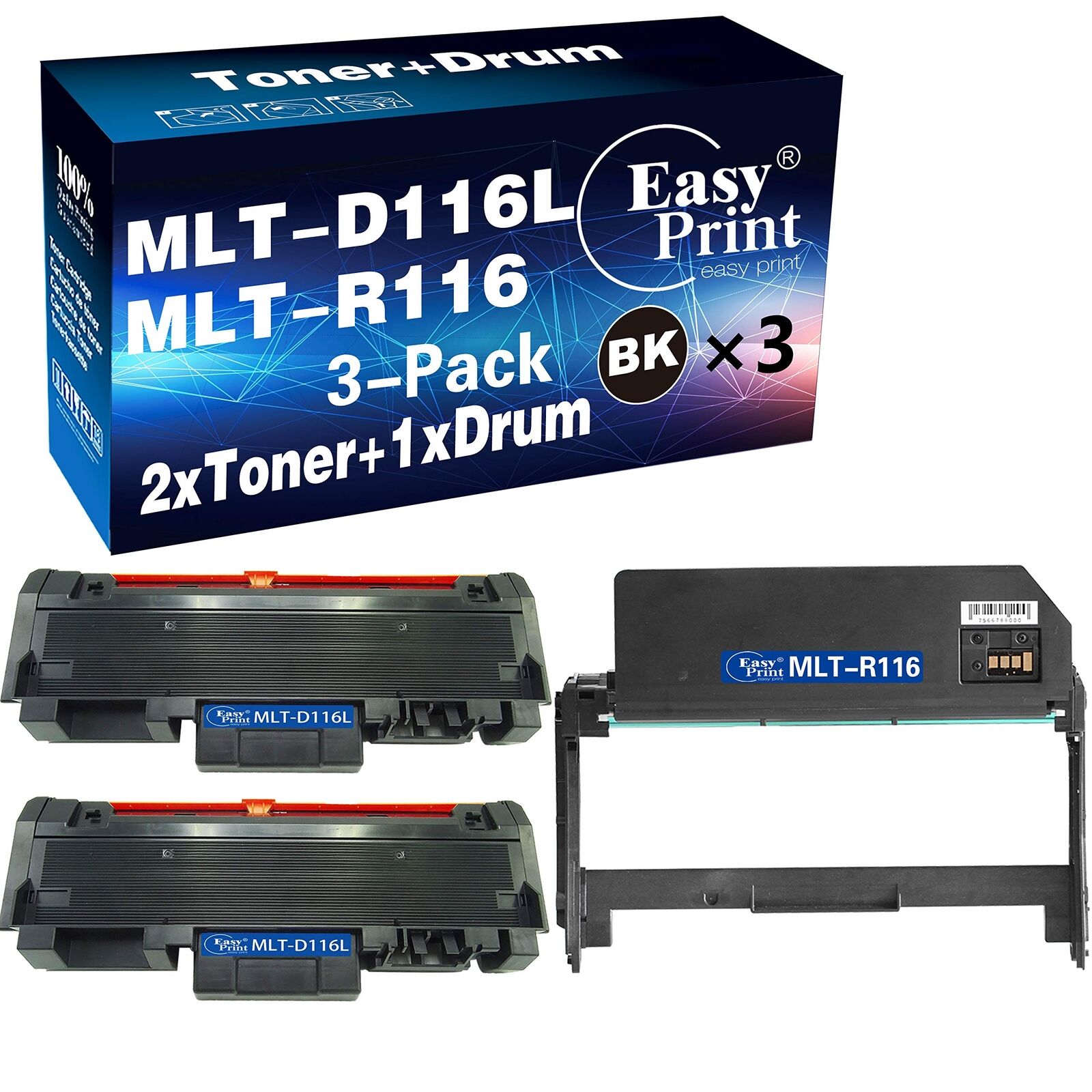 EASYPRINT (Toner with Drum Kit) Compatible MLT-D116L Toner Cartridge & Drum U...