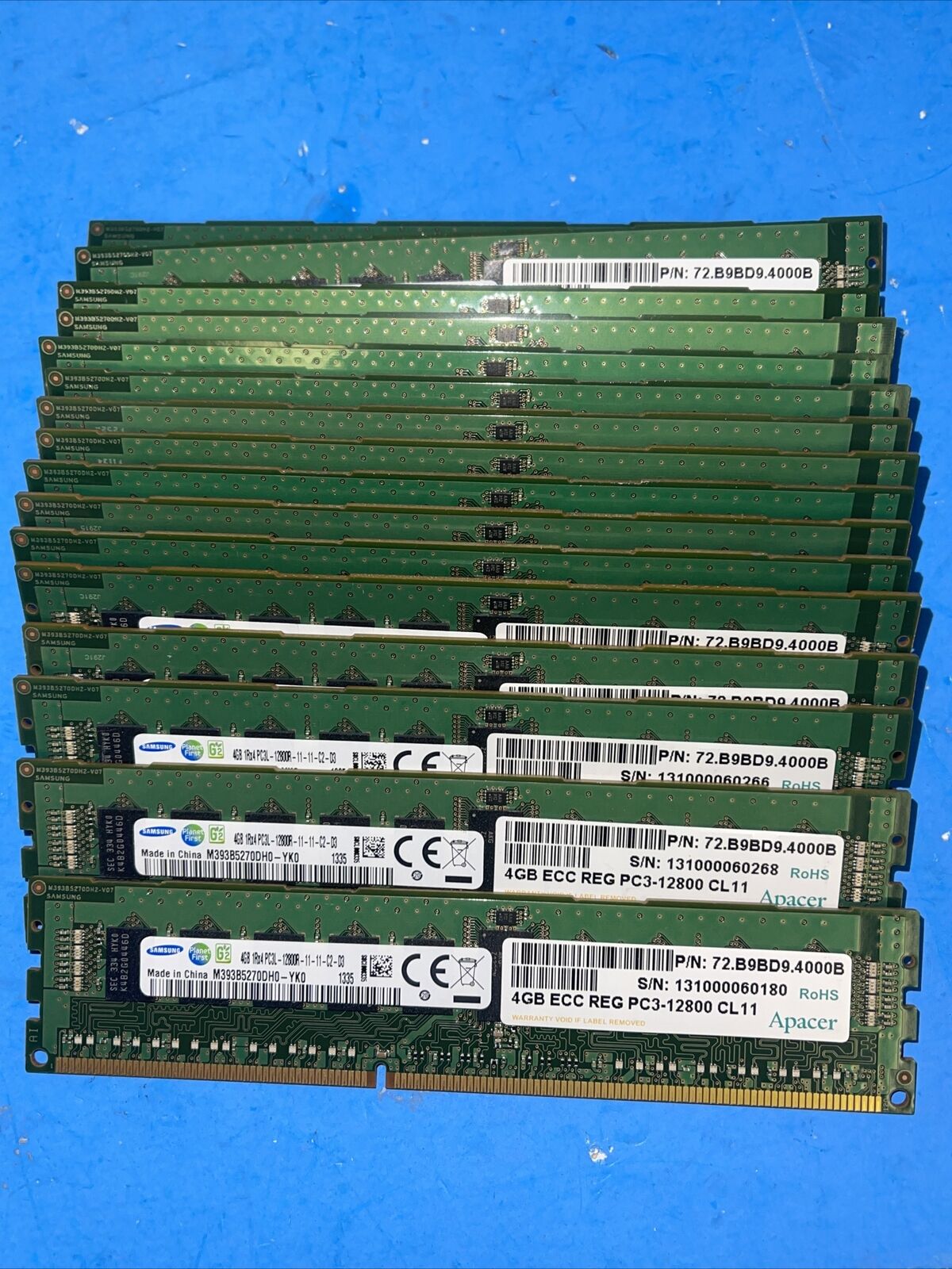 64GB (16X4GB)Samsung 4GB 1Rx4 PC3L-12800R Server RAM M393B5270DH0-YK0