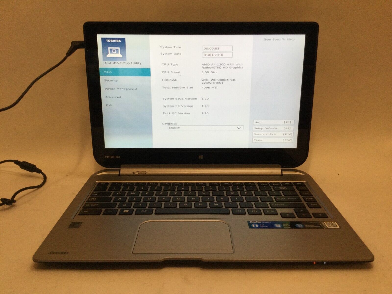 Toshiba Satellite Click W35dt-A3300 / AMD A4-1200 /(MISSING PARTS)MR