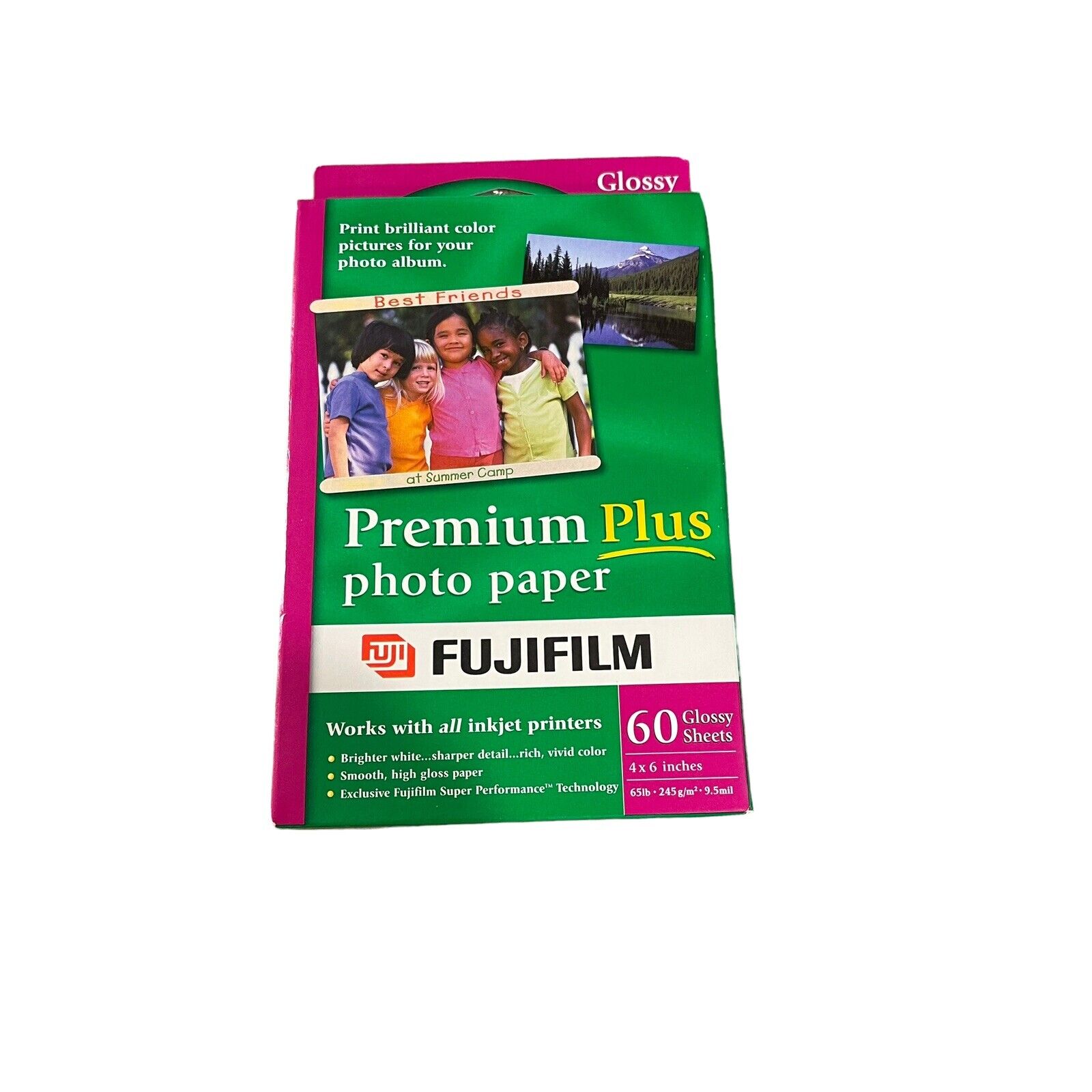 NEW Fujifilm Premium Plus Photo Paper 60 Glossy Sheets 4 X 6” Works W All Inkjet