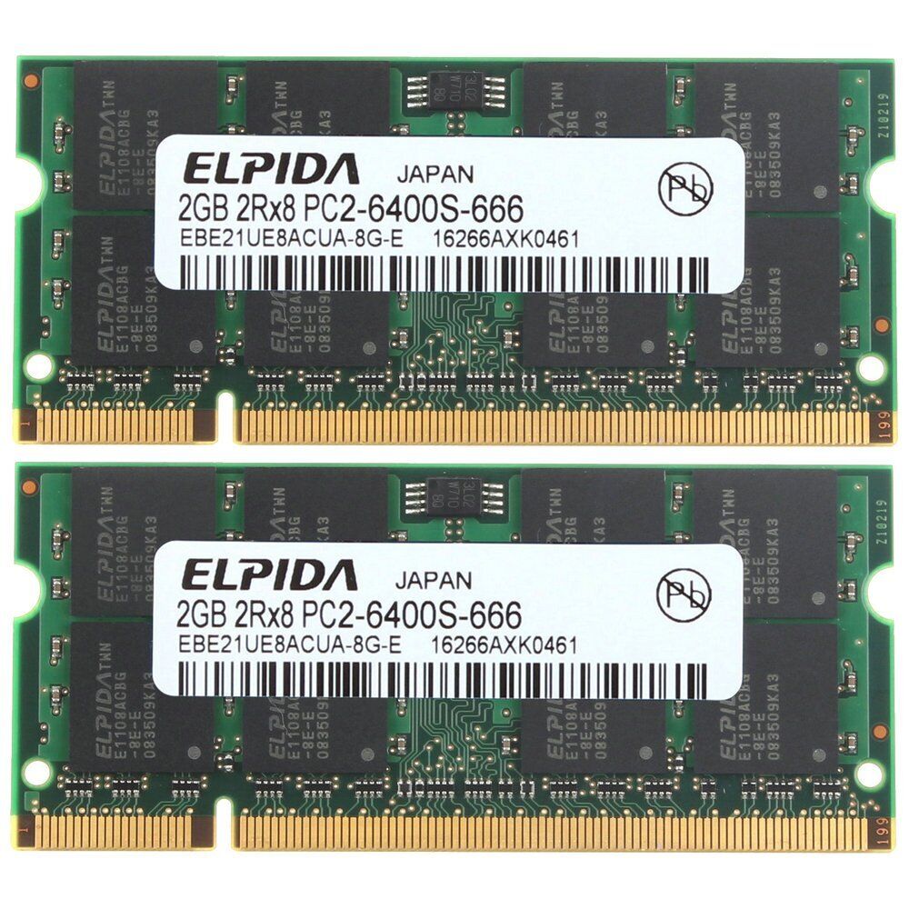 4GB 2X 2GB Kit TOSHIBA SATELLITE A215 S4697 S4717 S4747 S4757 S4767 DDR2 Memory