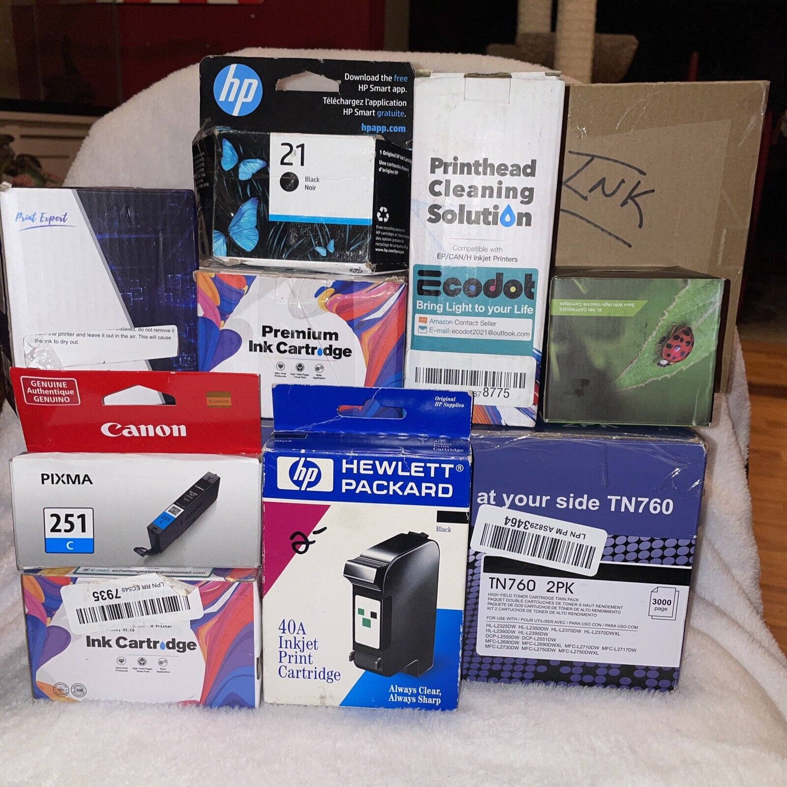 PRINTER INK LOT, 1 Box Of Printhead Cleaning Solution And A Two Pack Of TonerEXP