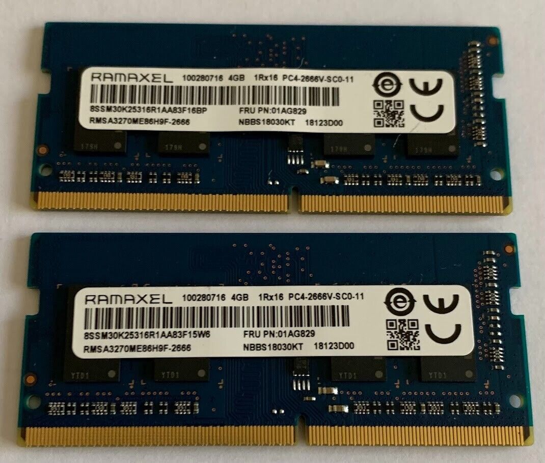 RAMAXEL 8GB (2 x 4GB) 1Rx16 PC4-2666V DDR4 Laptop Memory