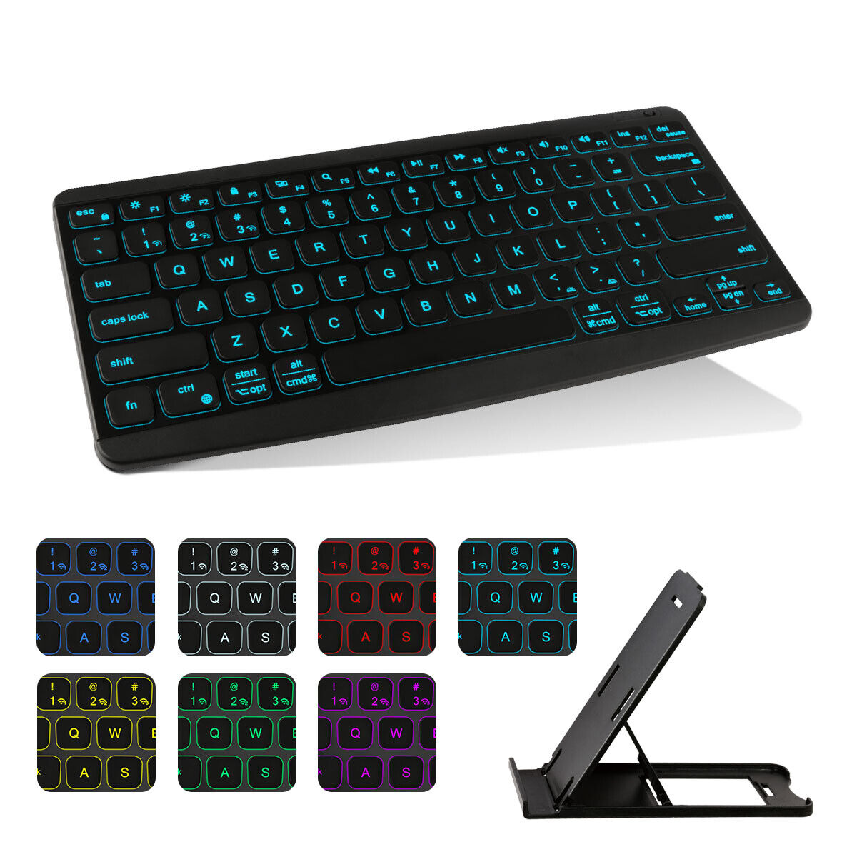 LED Rechargeable Bluetooth Keyboard For MAC iOS Android PC iPad Windows Tablet