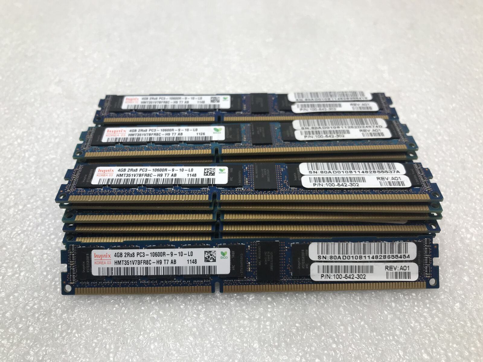 Lot of 24 Hynix VLP RAM DIMM 4GB 2Rx8 PC3-10600R Registered ECC HMT351V7BFR8C-H9