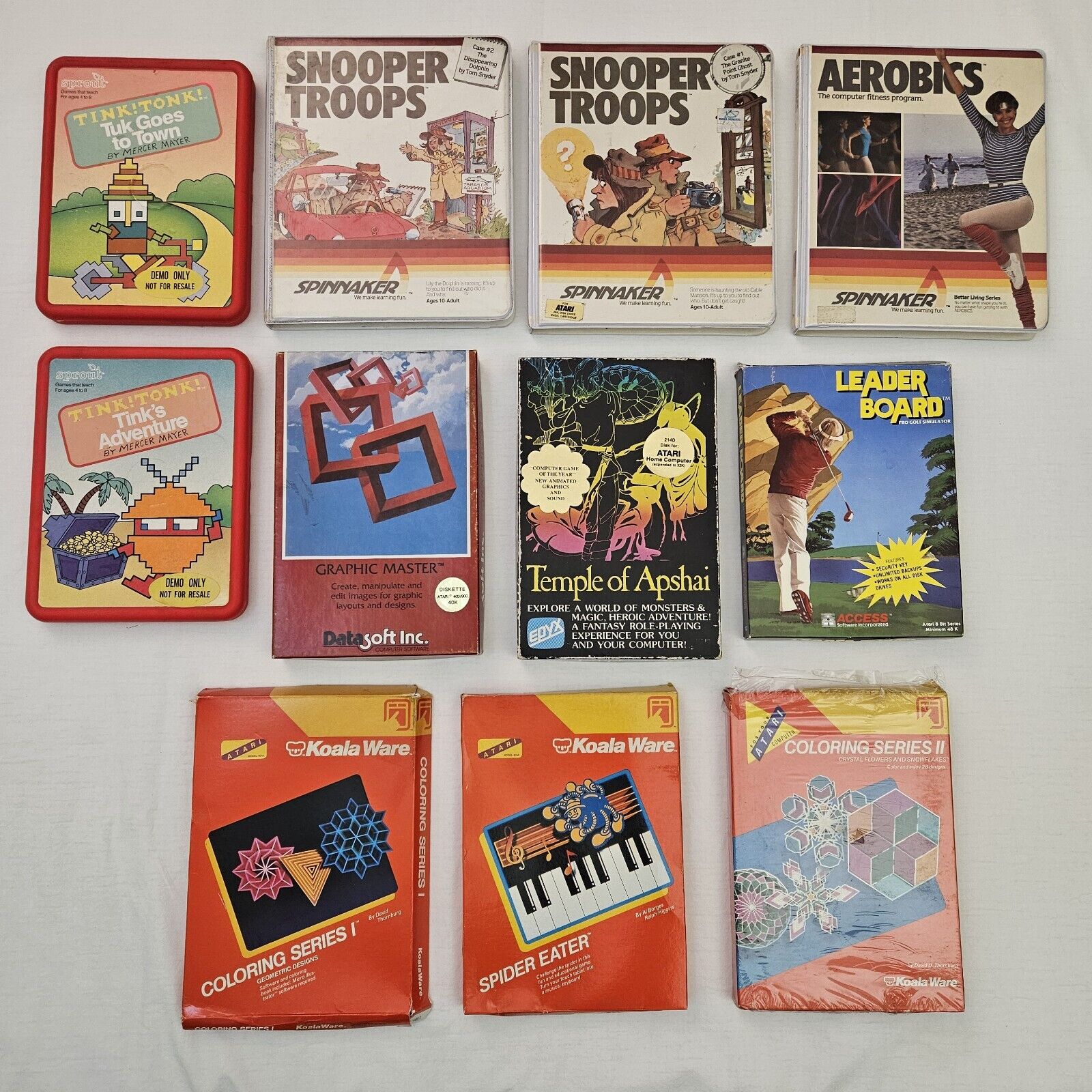 Lot of 11 Vintage Atari 5.25 Floppy Disk Games Most Complete *Read Description