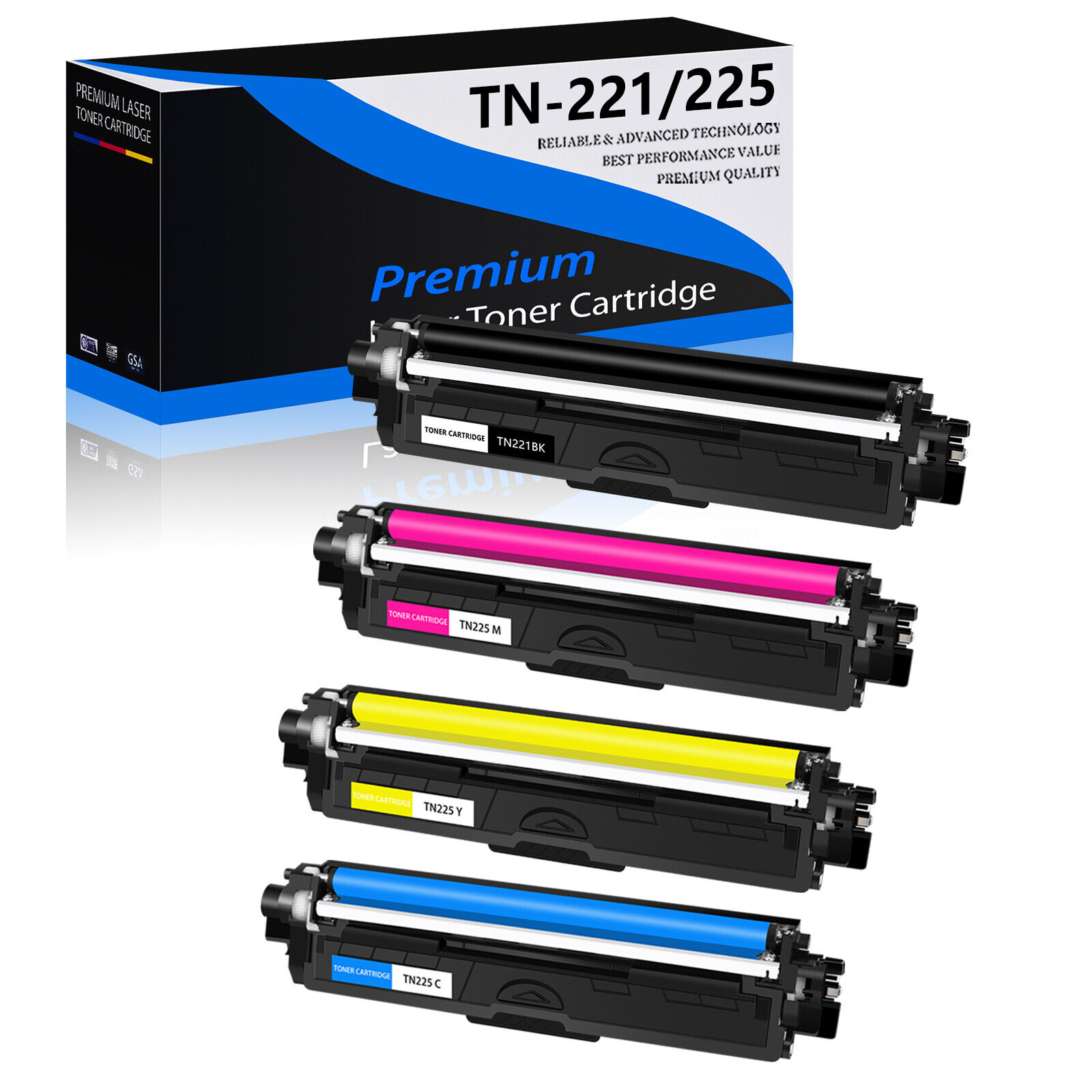 4PK TN221 TN225 BK/C/M/Y Color Toner for Brother HL-3140CW HL-3170CDW Printer