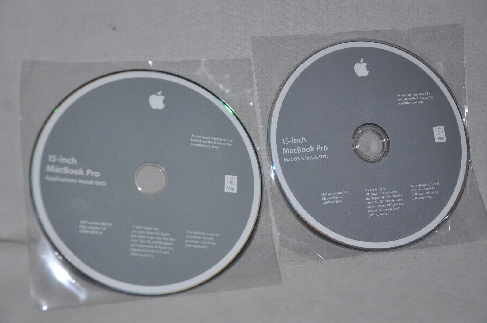 NEW MacBook Pro 15 original DVD not burnt OS X 10.6 Snow Leopard Application