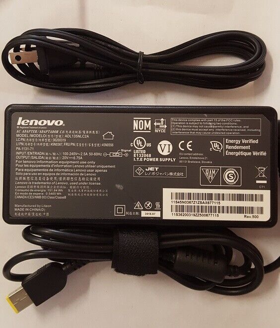 LENOVO ThinkPad W540 20BG 20V 6.75A Genuine AC Adapter