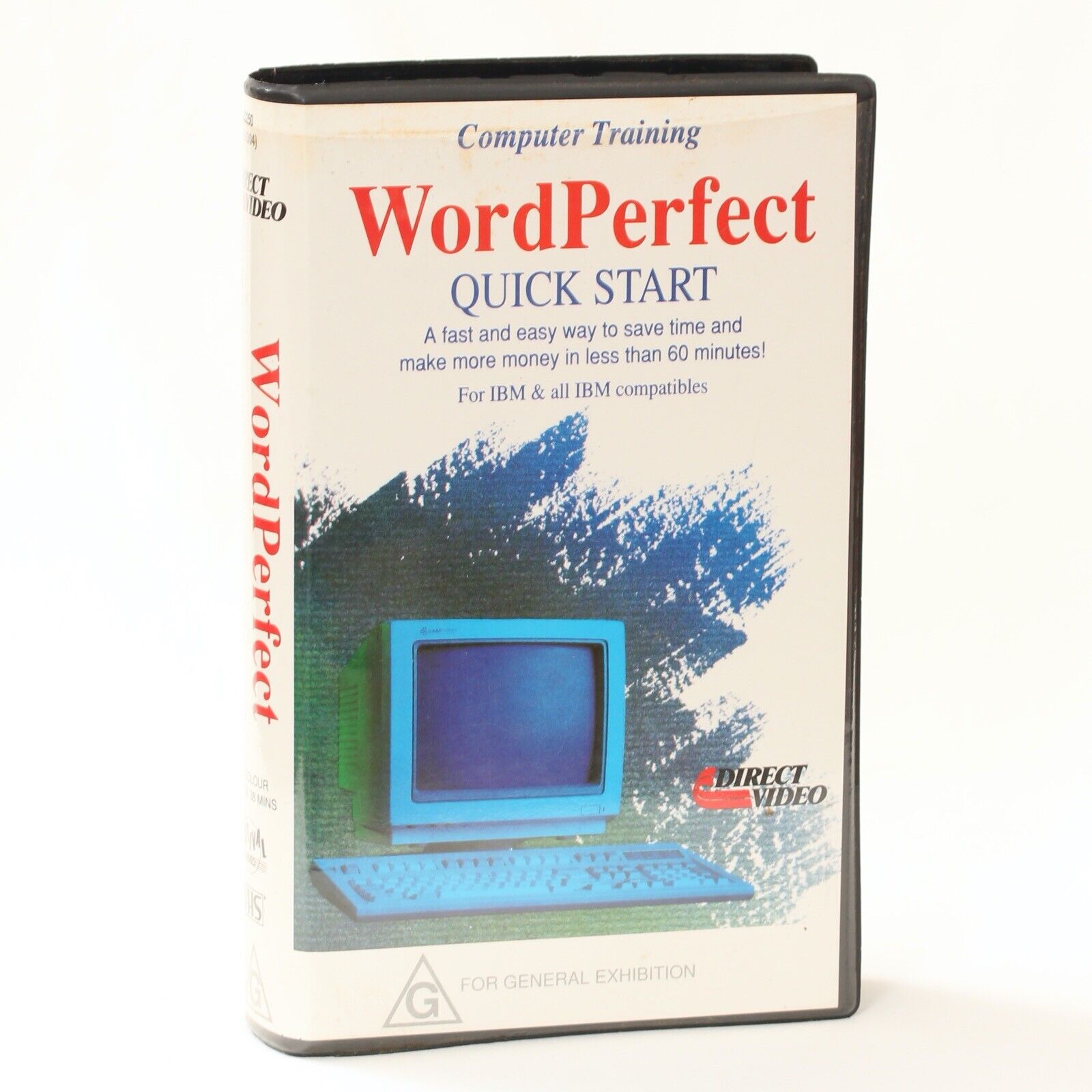 Vintage Computer Training Word Perfect Quick Start for IBM VHS Tape from 1989