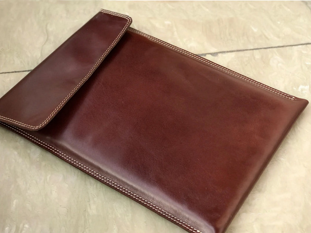 cow Leather file Folder pocket case Messenger bag Briefcase handmade brown A117