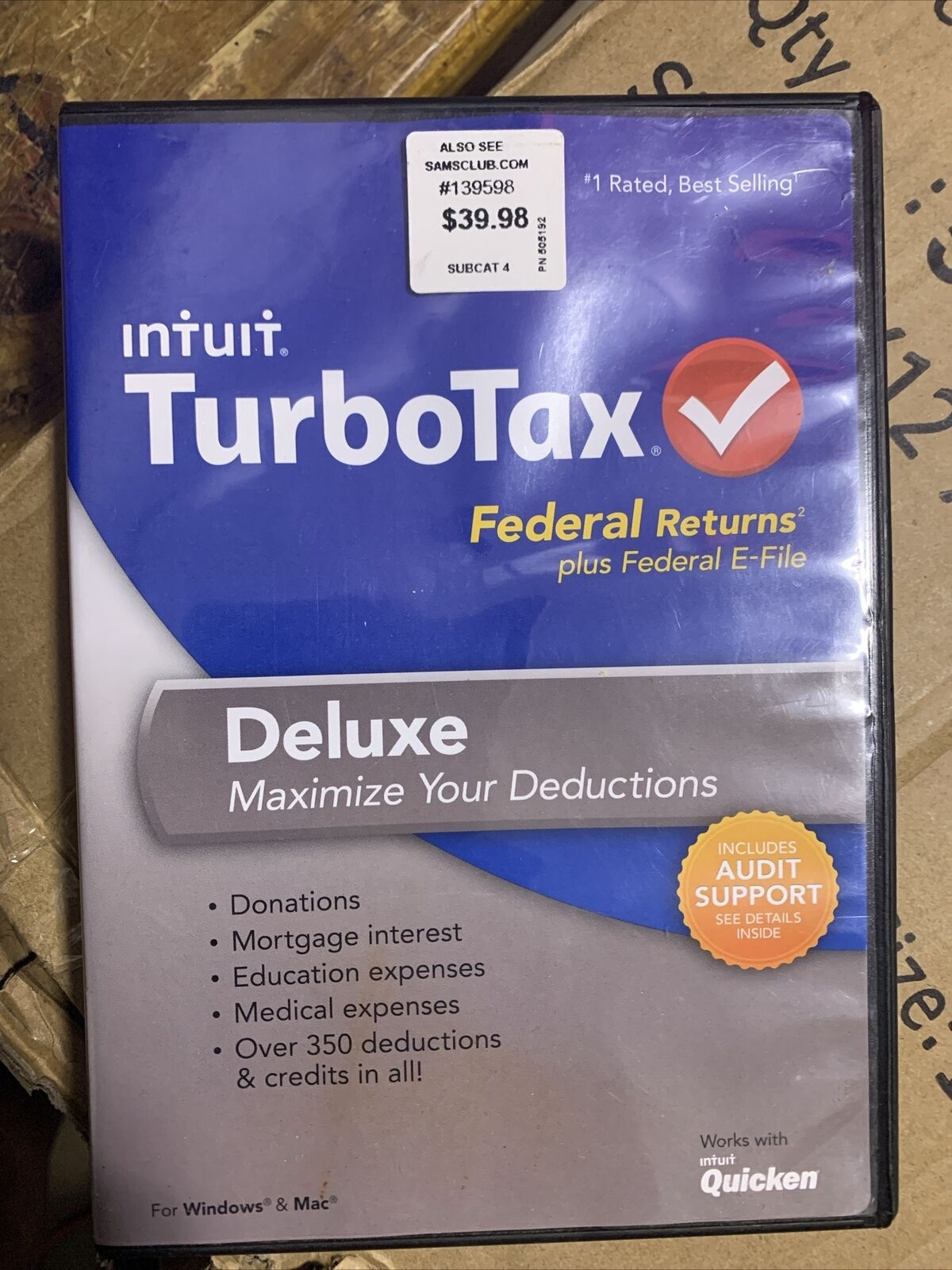 Intuit Turbotax Deluxe 2013 Federal Returns Plus E-File Turbo Tax PC/MAC