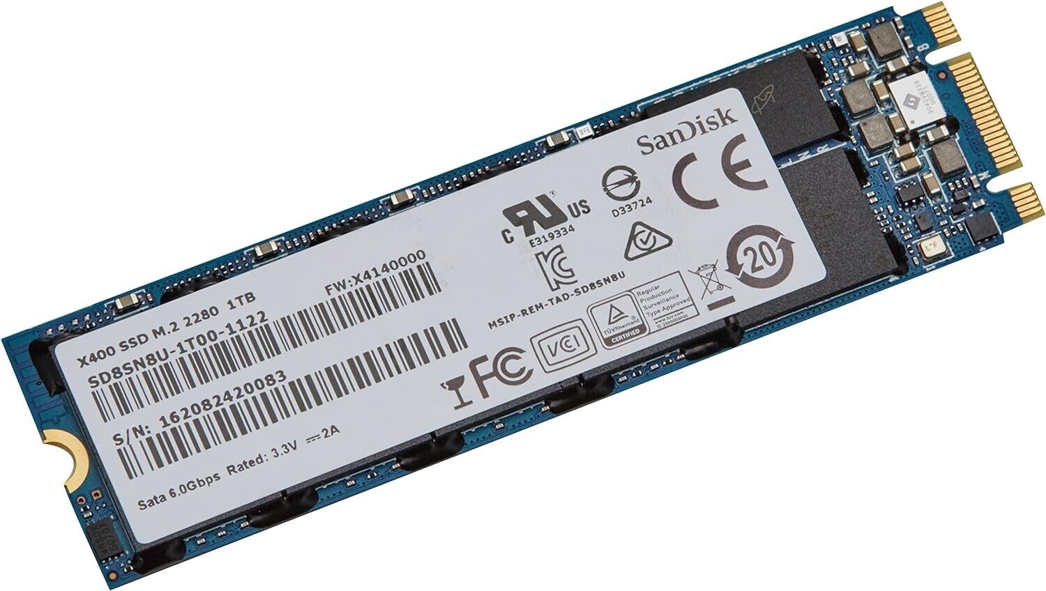 SanDisk X400 SSD M.2 2280 - 1 TB (M&B Key) (SATA)