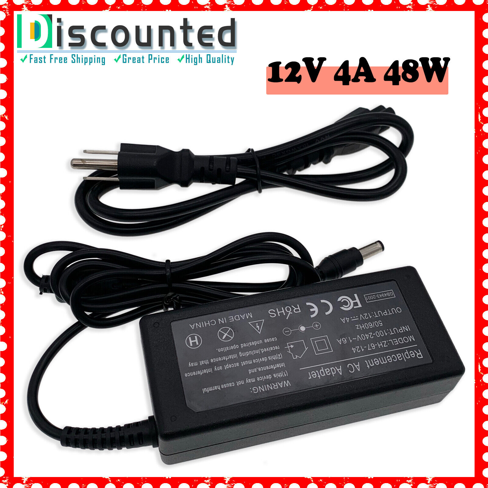 New 12V AC Adapter Charger for TASCAM DP-01FX/CD Porta Studio Power Supply Cord