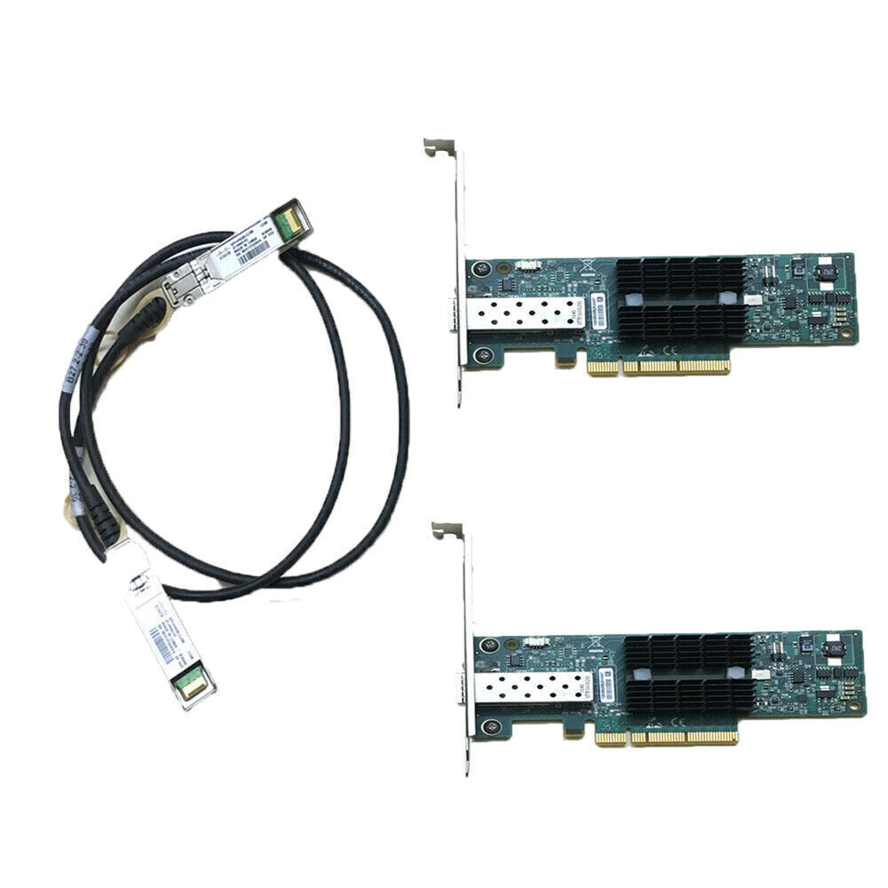 2Pcs MNPA19-XTR 10GB Mellanox ConnectX-2 10Gbe 1m SFP+ Cable Network Card