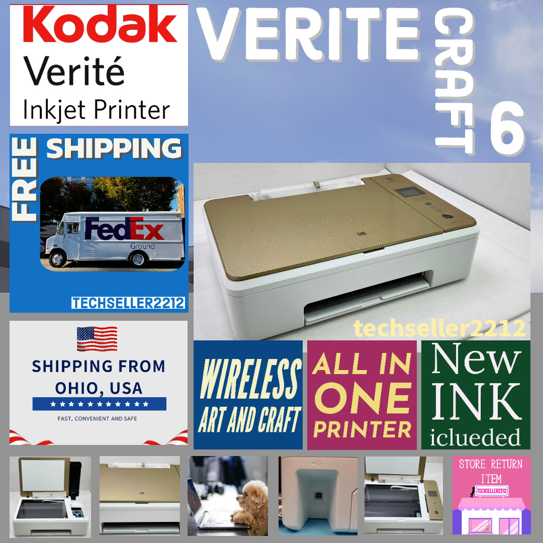 Kodak Verite Craft 6 Wireless Art and Craft Printer New Ink Included/Certified R