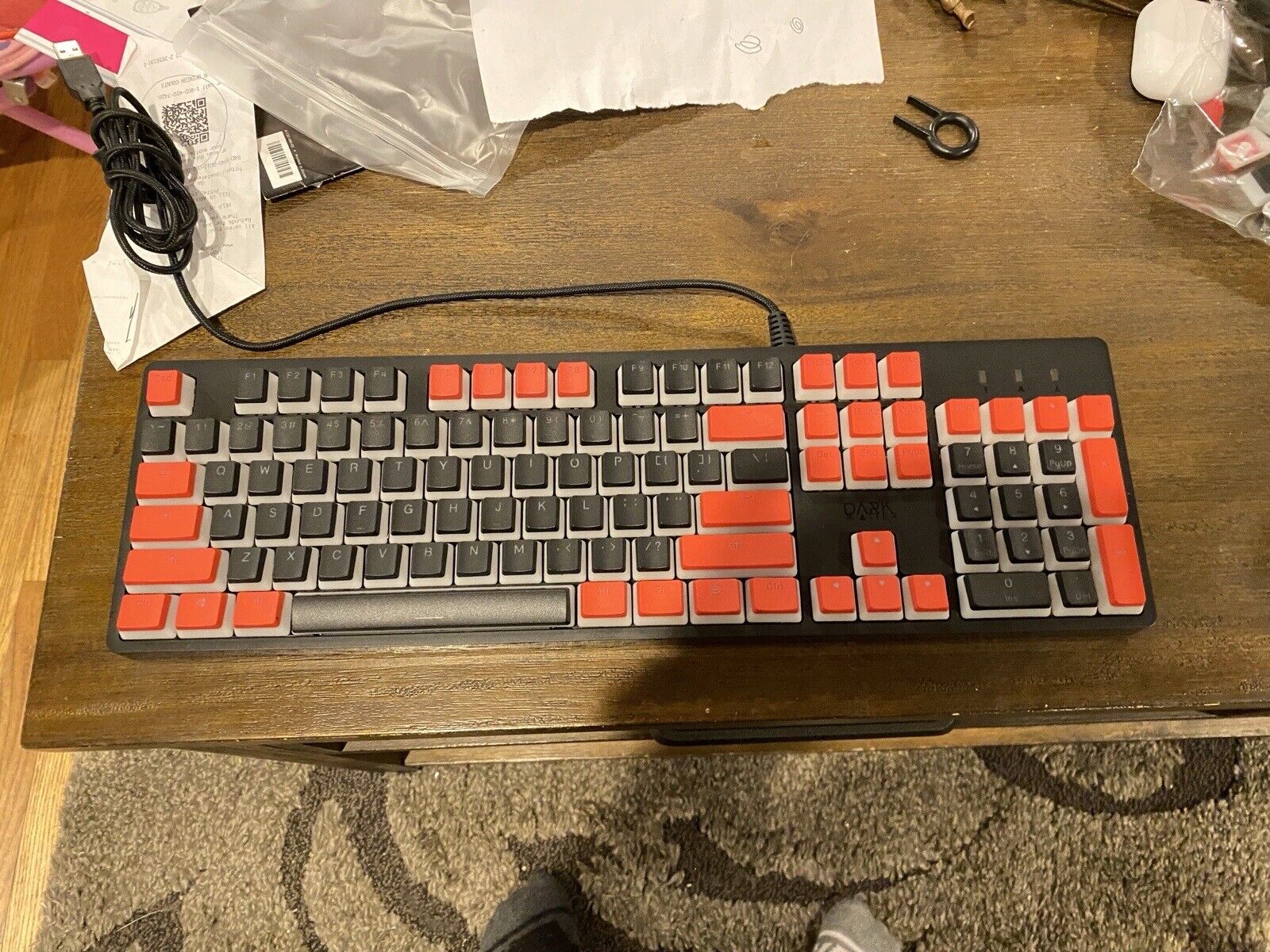 Modded Dark Matter Mechanical Keyboard Red Switches Lubed And Different Keycaps