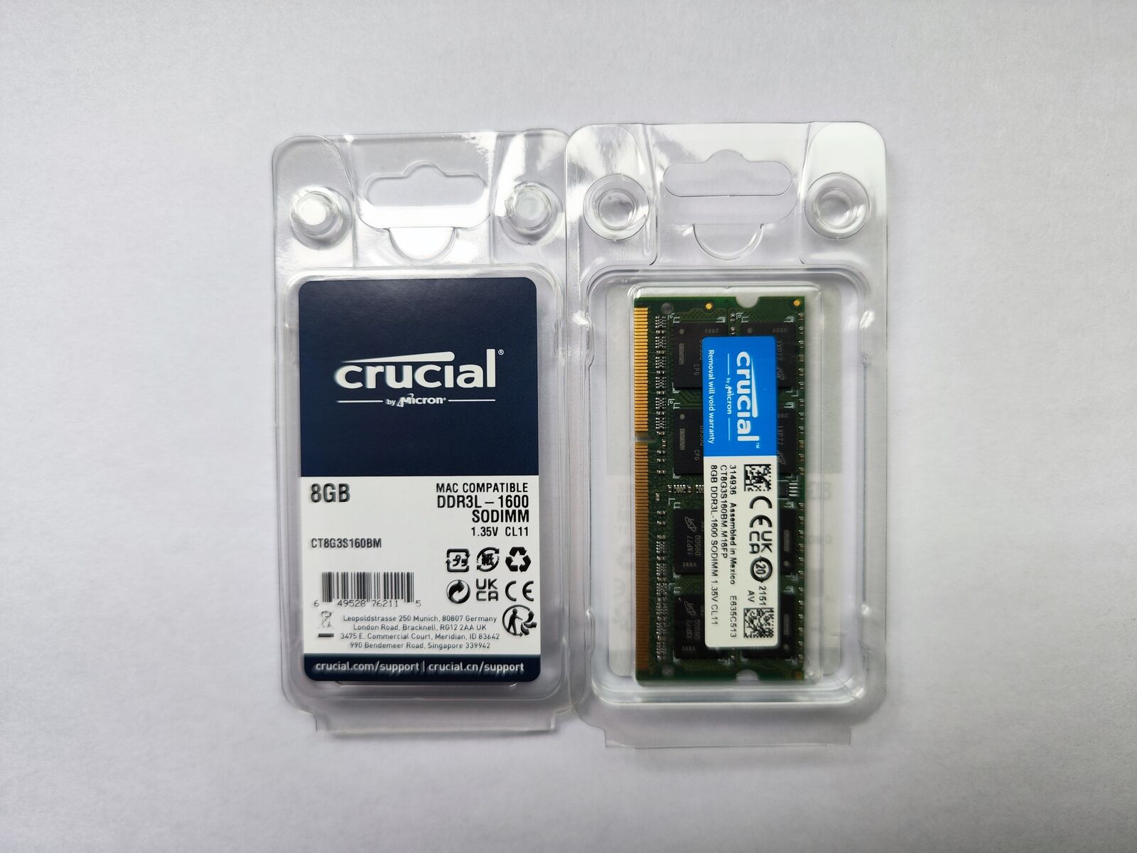 Crucial 16GB (2x 8GB) Kit DDR3L 1600MHz PC3L-12800 204-Pin 1.35V for Macbook Ram