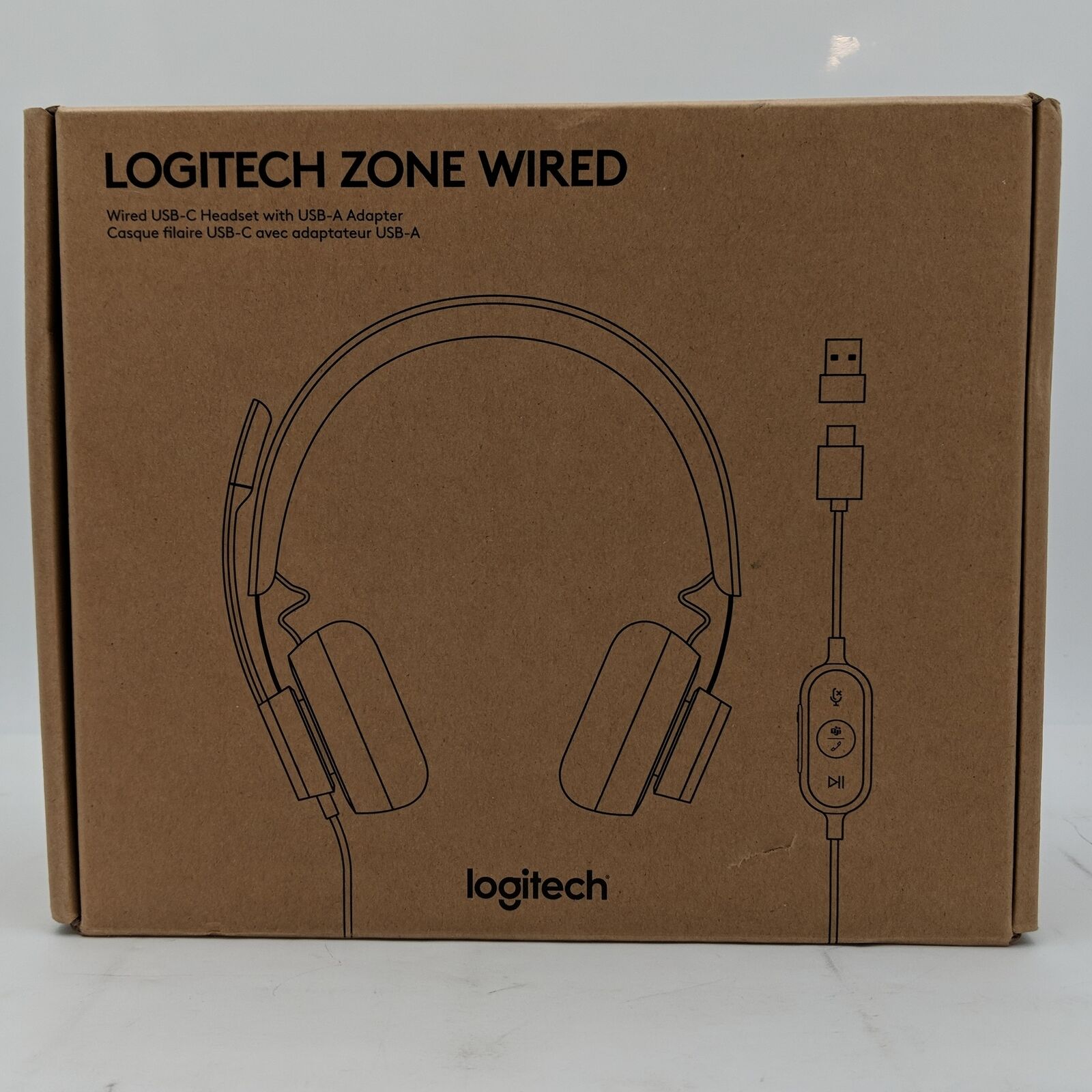 Logitech Wired USB-C Headset w/ USB-A Adapter Black 981-000871