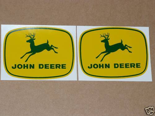 2 JOHN DEERE 4-leg, Green Deer DECALS,  3 inch, Tractor Computer Cut     J1978
