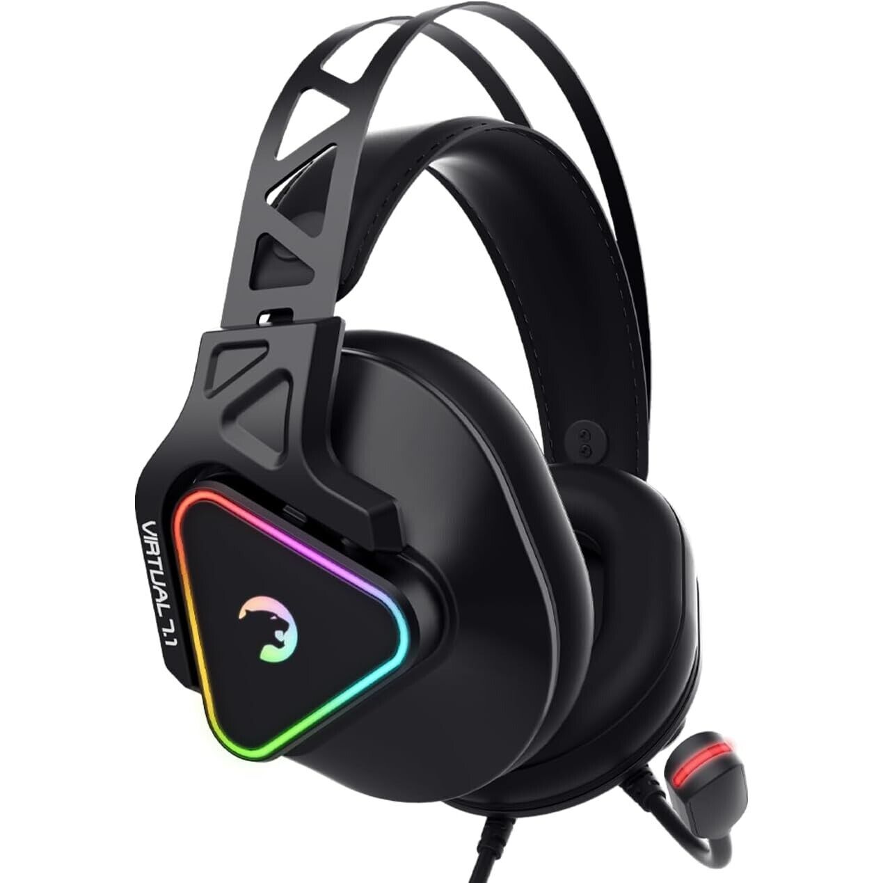 7.1 Surround Sound Wired Gaming Headset w/ Noise Cancelling Mic, Vibration & RGB