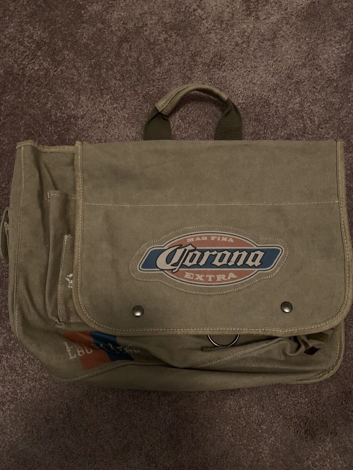 Corona Beer Canvas Messenger Bag with shoulder Strap Rare HTF