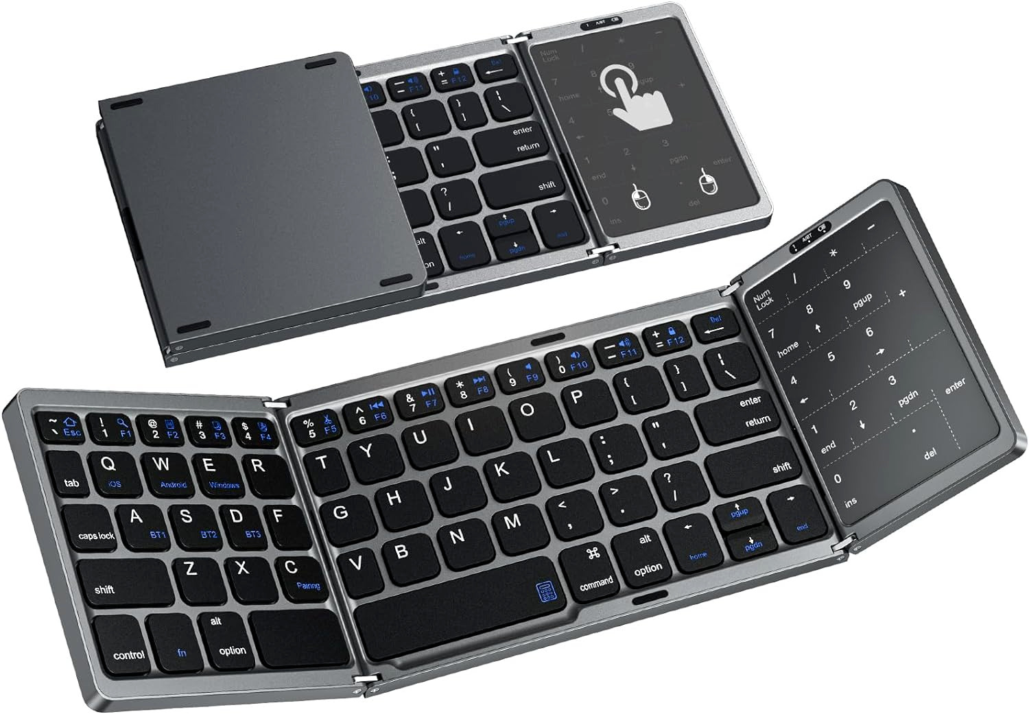 Trueque Foldable Keyboard, Portable Multi-Device Wireless Bluetooth Keyboard wit