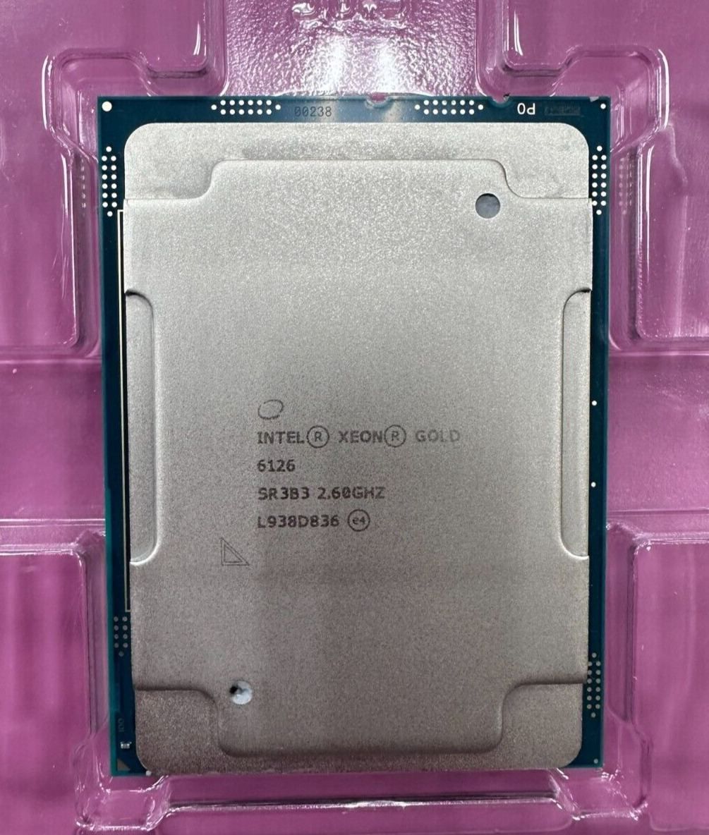 Intel Xeon Gold 6126 2.6Ghz 12Core 19.25MB LGA3647 CPU P/N: SR3B3 Grade A