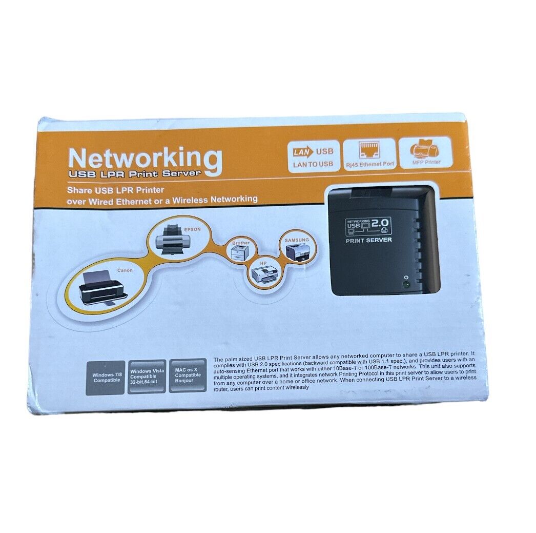 USB Print Server  Share LPR Printer Over Wired/Wireless Network