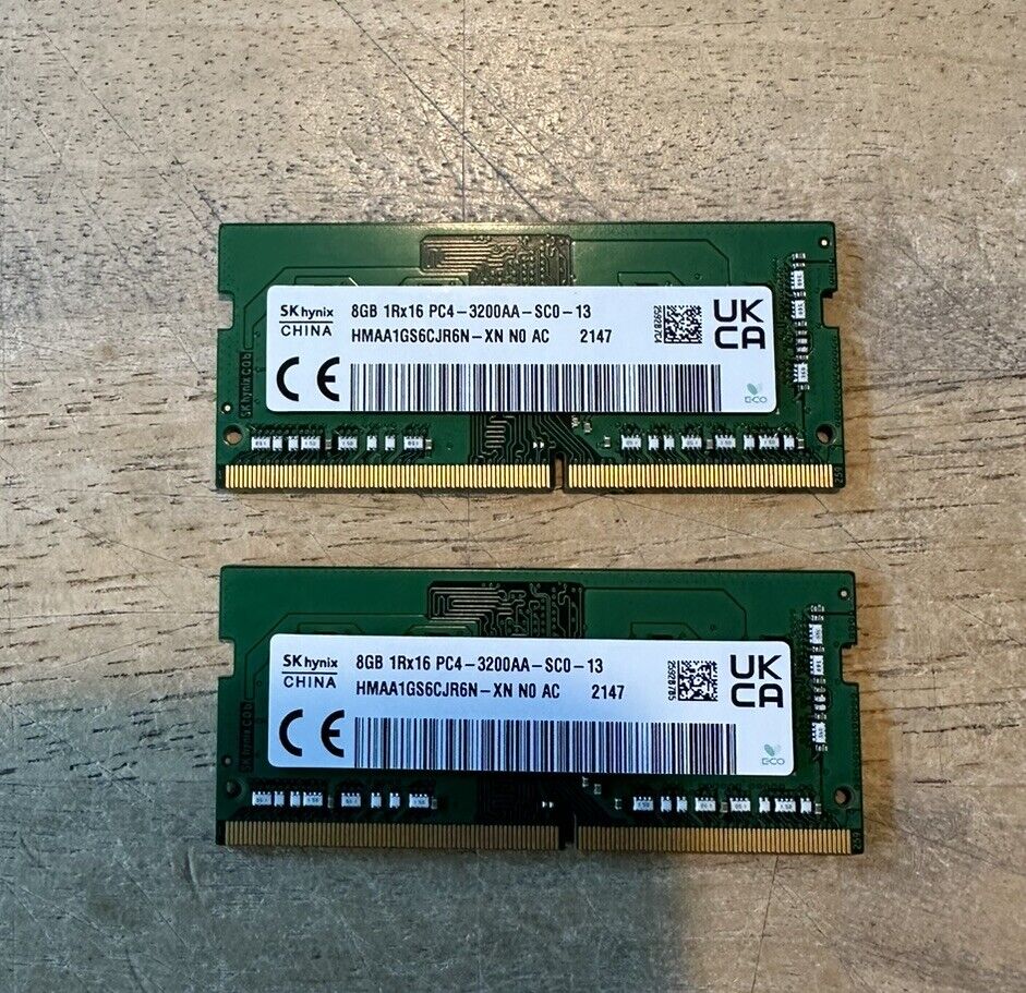 SK hynix 16GB (8GB X 2) 1Rx16 PC4 25600 3200A DDR4 260pin Laptop RAM