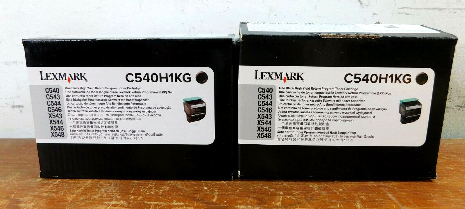 Pair Of Lexmark C540H1KG BLACK Toner Cartridge - OEM - BRAND NEW